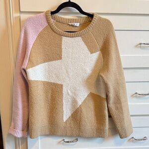 THML Tan and Pink Star Sweater